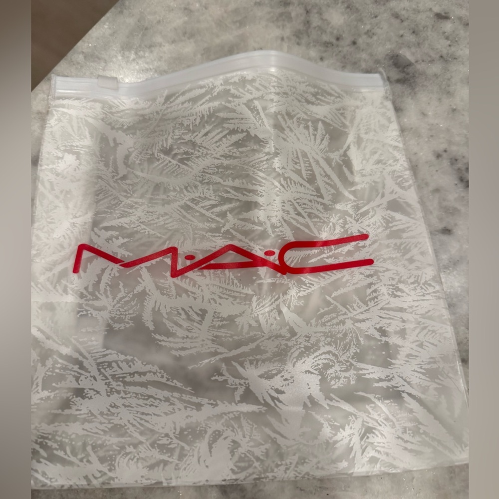 MAC Cosmetics Clear and Red Accessory Bag